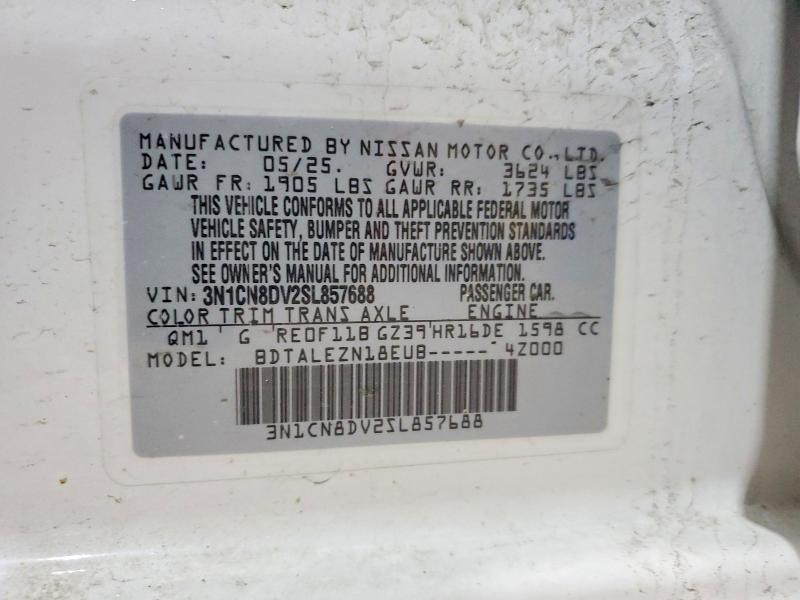 Продажа на аукционе авто 2025 Nissan Versa, vin: 3N1CN8DV2SL857688, номер лота: 55707206
