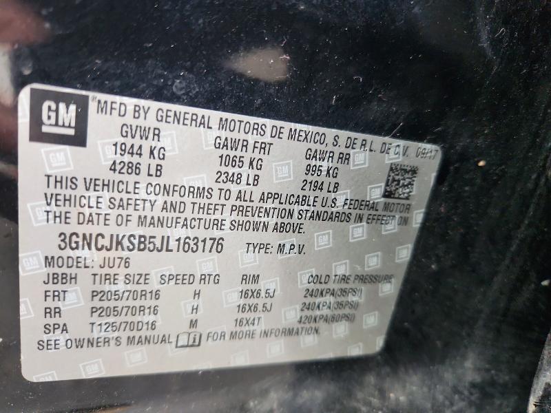 Продажа на аукционе авто 2018 Chevrolet Trax, vin: 3GNCJKSB5JL163176, номер лота: 58528116