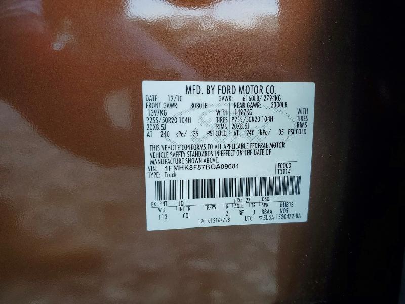 Продаж на аукціоні авто 2011 Ford Explorer, vin: 1FMHK8F87BGA09681, номер лоту: 56252416