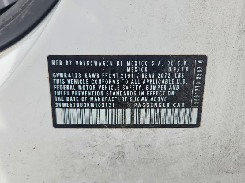 Aukcja sprzedaży 2019 Volkswagen Jetta, vin: 3VWE57BU3KM103121, numer aukcji: 55101736