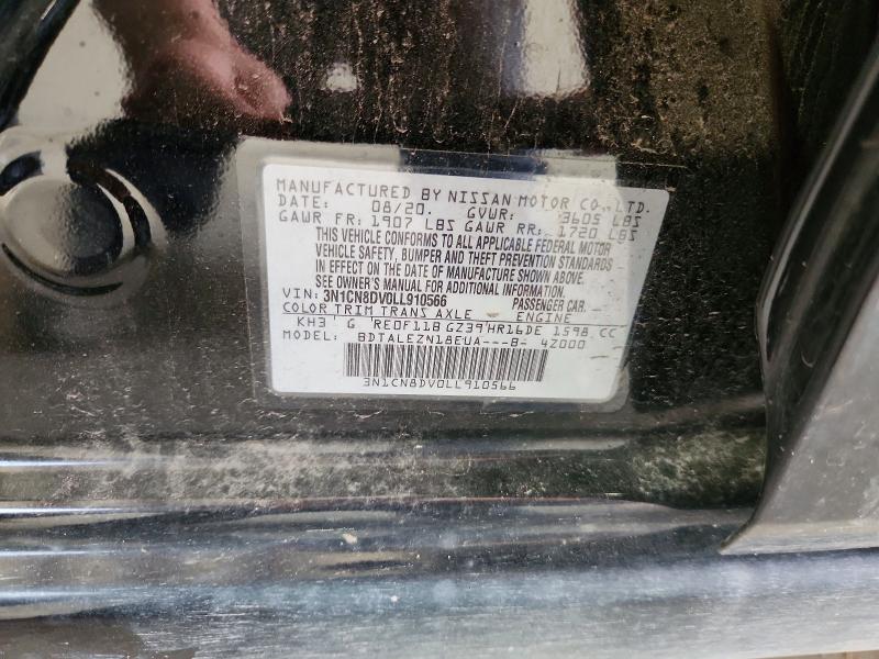 56465426 :رقم المزاد ، 3N1CN8DV0LL910566 vin ، 2020 Nissan Versa مزاد بيع