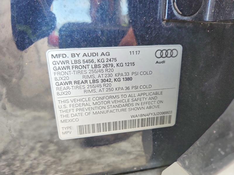Продаж на аукціоні авто 2018 Audi Q5, vin: WA1BNAFY3J2096803, номер лоту: 58263496