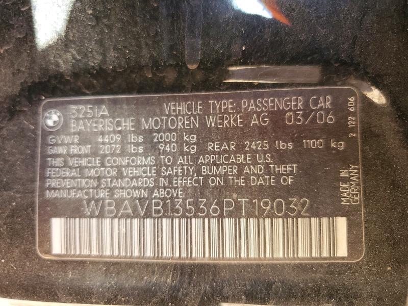Aukcja sprzedaży 2006 Bmw 325, vin: WBAVB13536PT19032, numer aukcji: 56122096
