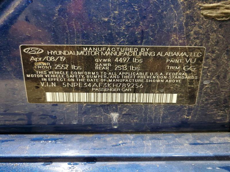 Продаж на аукціоні авто 2019 Hyundai Sonata, vin: 5NPE34AF3KH789256, номер лоту: 56883906