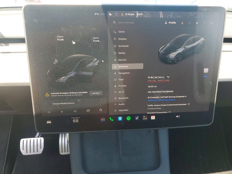 Aukcja sprzedaży 2025 Tesla Model Y, vin: 7SAYGDEF7SA350930, numer aukcji: 55015246
