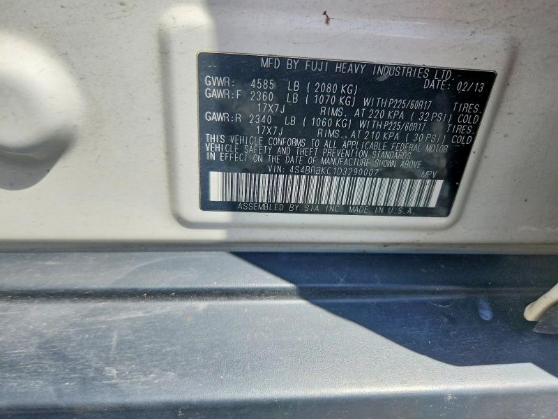 57231226 :رقم المزاد ، 4S4BRBKC1D3290007 vin ، 2013 Subaru Outback مزاد بيع