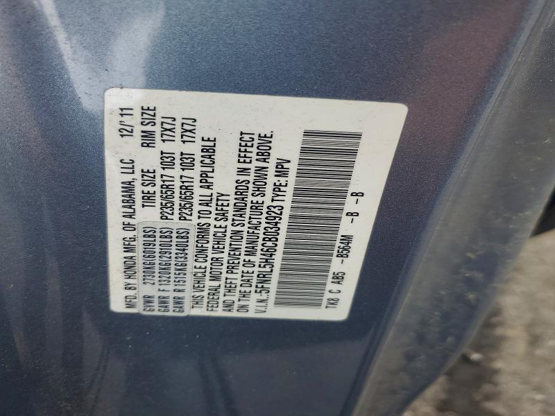 56566426 :رقم المزاد ، 5FNRL5H46CB034923 vin ، 2012 Honda Odyssey مزاد بيع