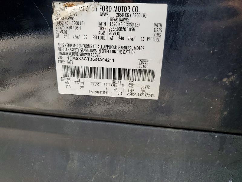 Aukcja sprzedaży 2016 Ford Explorer, vin: 1FM5K8GT3GGA94211, numer aukcji: 56621376