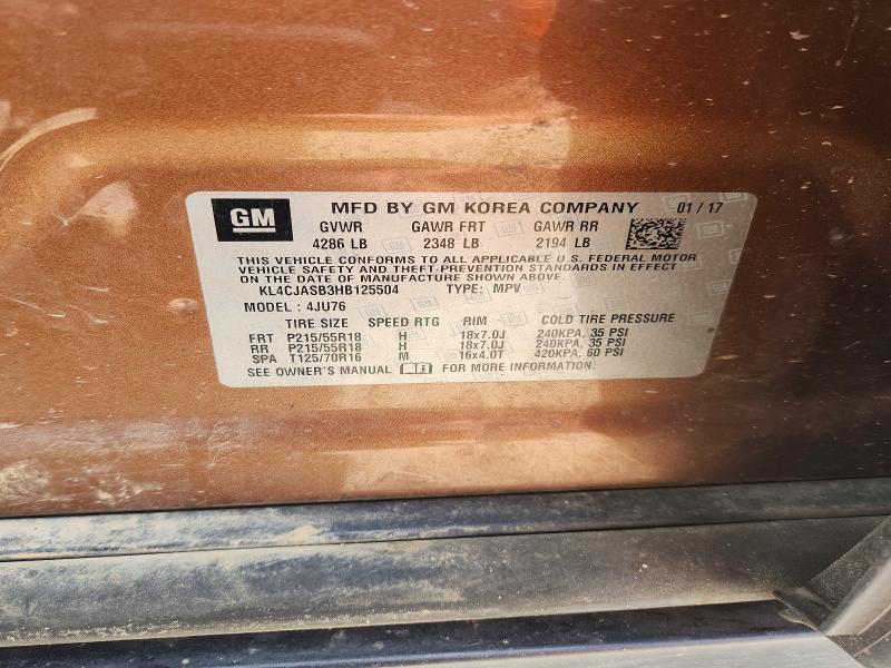 Продажа на аукционе авто 2017 Buick Encore, vin: KL4CJASB3HB125504, номер лота: 56758346