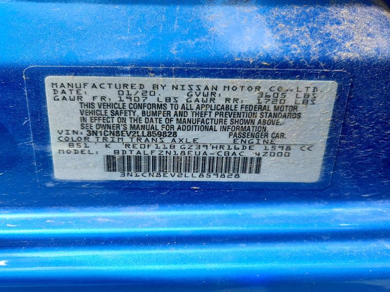 Aukcja sprzedaży 2020 Nissan Versa, vin: 3N1CN8EV2LL859828, numer aukcji: 57175436