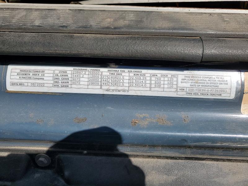 2023 Kenworth Construction მანქანა იყიდება აუქციონზე, vin: 1XKYDK9X6PJ263993, აუქციონის ნომერი: 57956056
