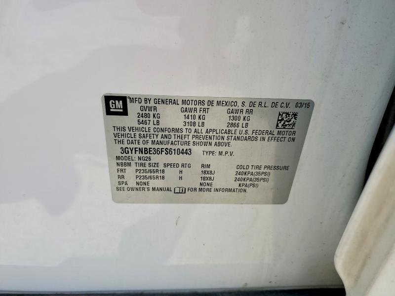 Продажа на аукционе авто 2015 Cadillac Srx, vin: 3GYFNBE36FS610443, номер лота: 74513405