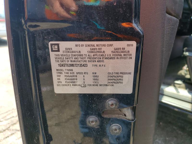 2007 Gmc Envoy მანქანა იყიდება აუქციონზე, vin: 1GKET63M872135423, აუქციონის ნომერი: 58639816