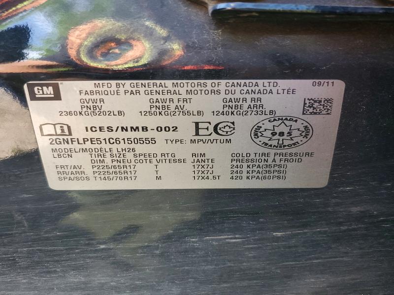 Aukcja sprzedaży 2012 Chevrolet Equinox, vin: 2GNFLPE51C6150555, numer aukcji: 54645436