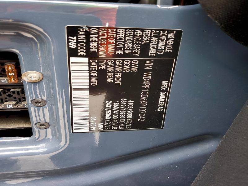 Aukcja sprzedaży 2019 Mercedes-benz Sprinter, vin: WD4PF1CD6KP137042, numer aukcji: 59108846