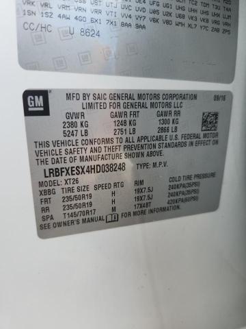 Продажа на аукционе авто 2017 Buick Envision, vin: LRBFXESX4HD038248, номер лота: 57670606