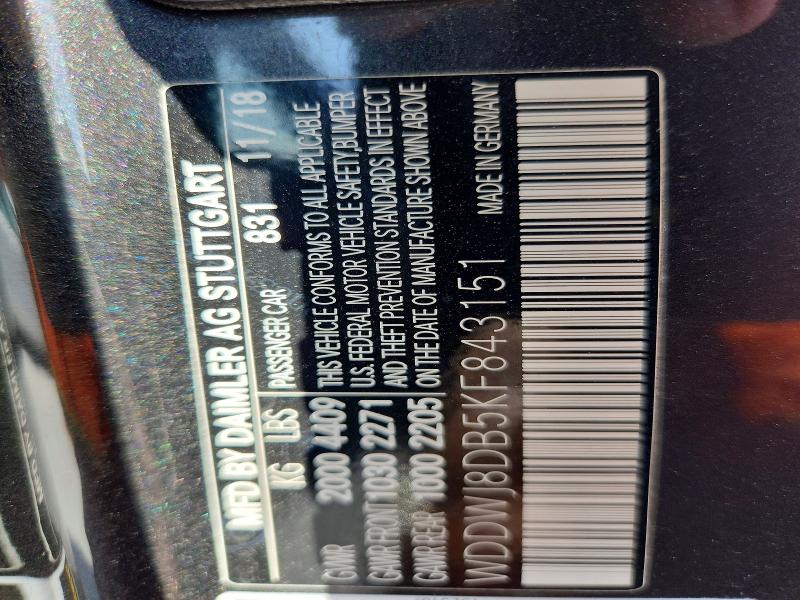 Продаж на аукціоні авто 2019 Mercedes-benz C, vin: WDDWJ8DB5KF843151, номер лоту: 59066076