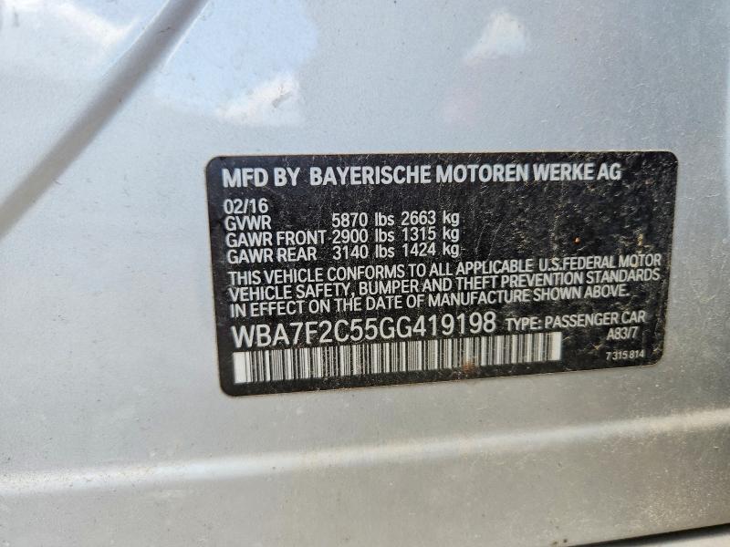 Продаж на аукціоні авто 2016 Bmw 750, vin: WBA7F2C55GG419198, номер лоту: 58014756