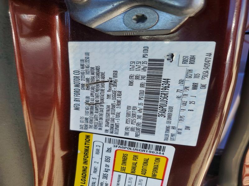 Продажа на аукционе авто 2016 Ford Fusion, vin: 3FA6P0LU5GR196344, номер лота: 56685436