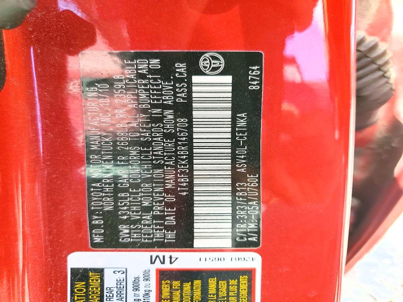 57184706 :رقم المزاد ، 4T4BF3EK4BR146708 vin ، 2011 Toyota Camry مزاد بيع