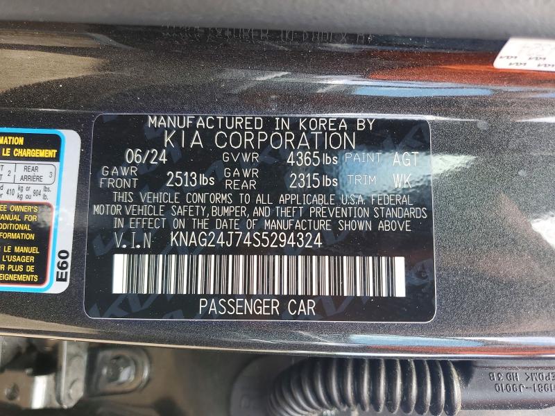 Aukcja sprzedaży 2025 Kia K5, vin: KNAG24J74S5294324, numer aukcji: 56318326