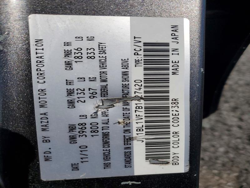 Aukcja sprzedaży 2011 Mazda 3, vin: JM1BL1VF7B1427420, numer aukcji: 58292506