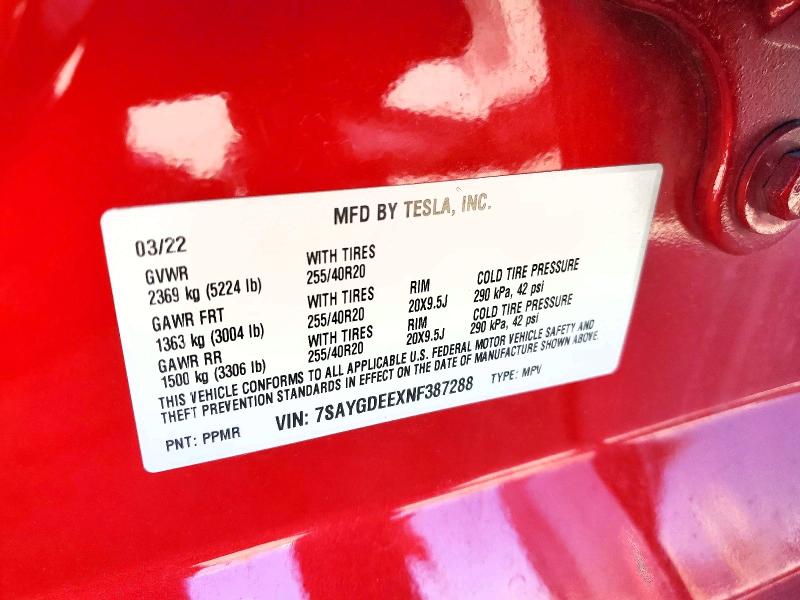 Aukcja sprzedaży 2022 Tesla Model Y, vin: 7SAYGDEEXNF387288, numer aukcji: 57275606