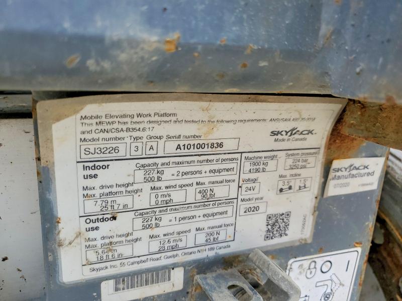 Продажа на аукционе авто 2020 Skyjack Sj3226, vin: A101001836, номер лота: 58246816