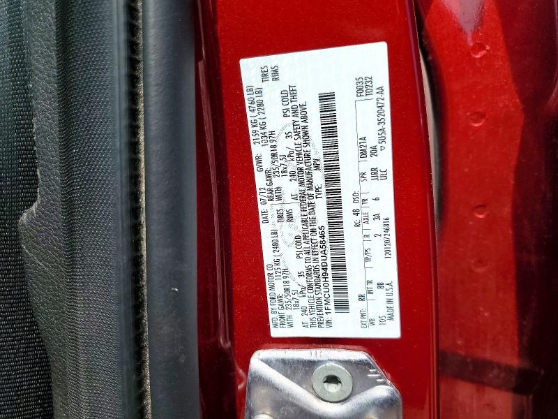 2013 Ford Escape მანქანა იყიდება აუქციონზე, vin: 1FMCU0H94DUA58465, აუქციონის ნომერი: 55604216