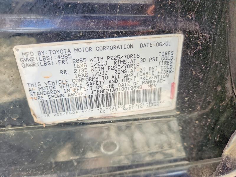 Продаж на аукціоні авто 2001 Toyota Highlander, vin: JTEGF21A010019838, номер лоту: 56546106