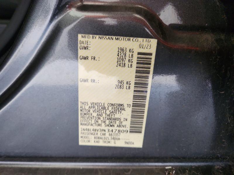 2023 Nissan Altima მანქანა იყიდება აუქციონზე, vin: 1N4BL4BV3PN347809, აუქციონის ნომერი: 58086046