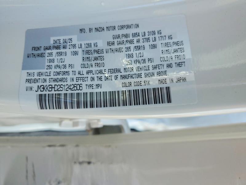 Aukcja sprzedaży 2025 Mazda Cx-90, vin: JM3KKBHD2S1242606, numer aukcji: 57690356