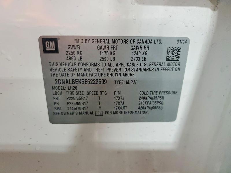 Продажа на аукционе авто 2014 Chevrolet Equinox, vin: 2GNALBEK5E6223609, номер лота: 55931086