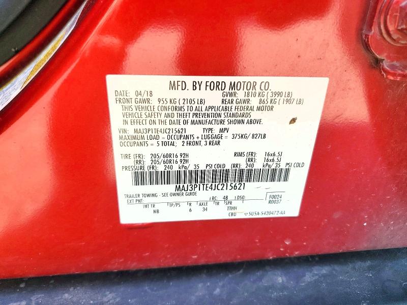 Продаж на аукціоні авто 2018 Ford Ecosport, vin: MAJ3P1TE4JC215621, номер лоту: 55341886