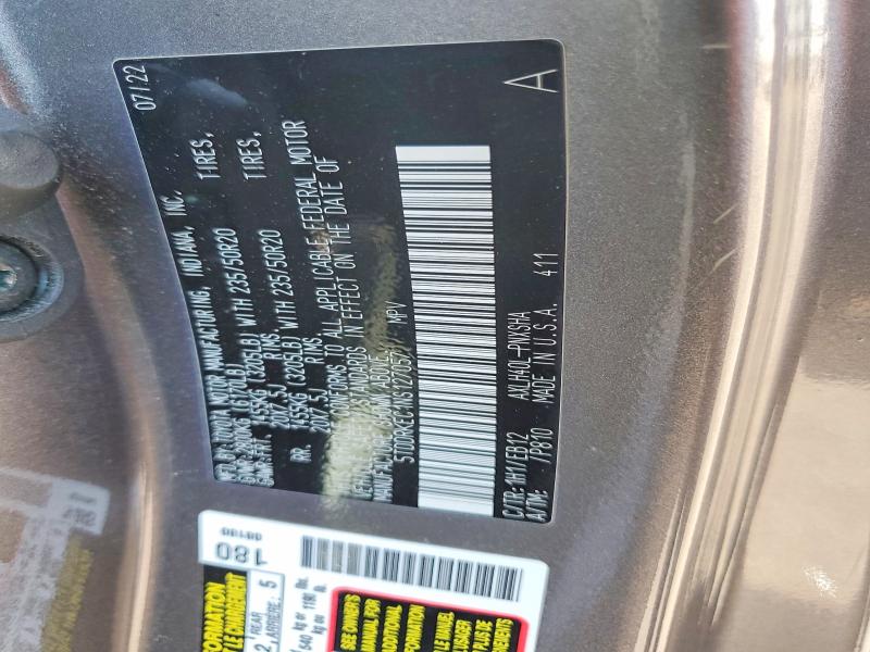Aukcja sprzedaży 2022 Toyota Sienna, vin: 5TDDRKEC1NS127057, numer aukcji: 57551706