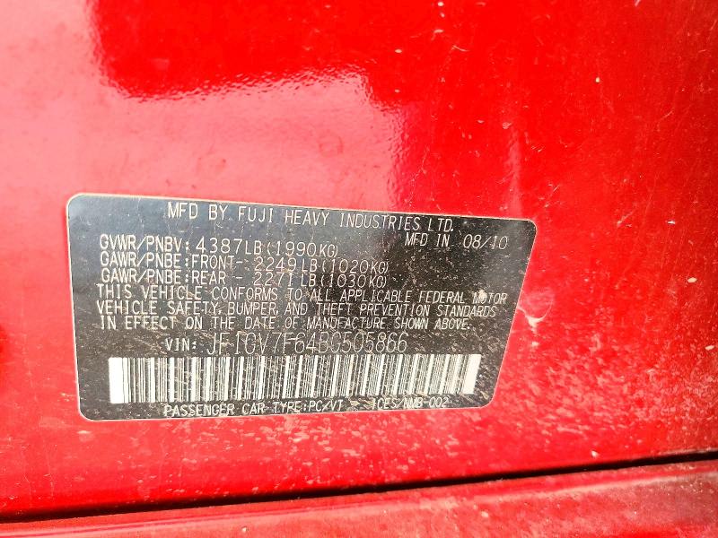 Продажа на аукционе авто 2011 Subaru Impreza, vin: JF1GV7F64BG505866, номер лота: 55788206