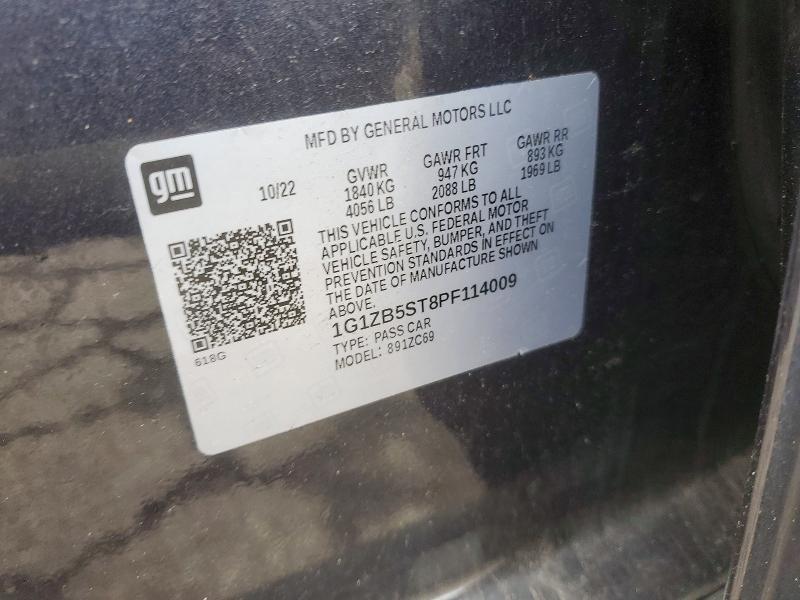 Aukcja sprzedaży 2023 Chevrolet Malibu, vin: 1G1ZB5ST8PF114009, numer aukcji: 57727846