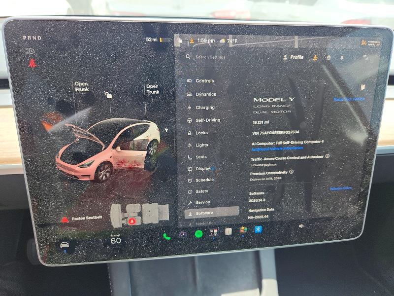 2024 Tesla Model Y მანქანა იყიდება აუქციონზე, vin: 7SAYGAEE8RF037534, აუქციონის ნომერი: 56101566