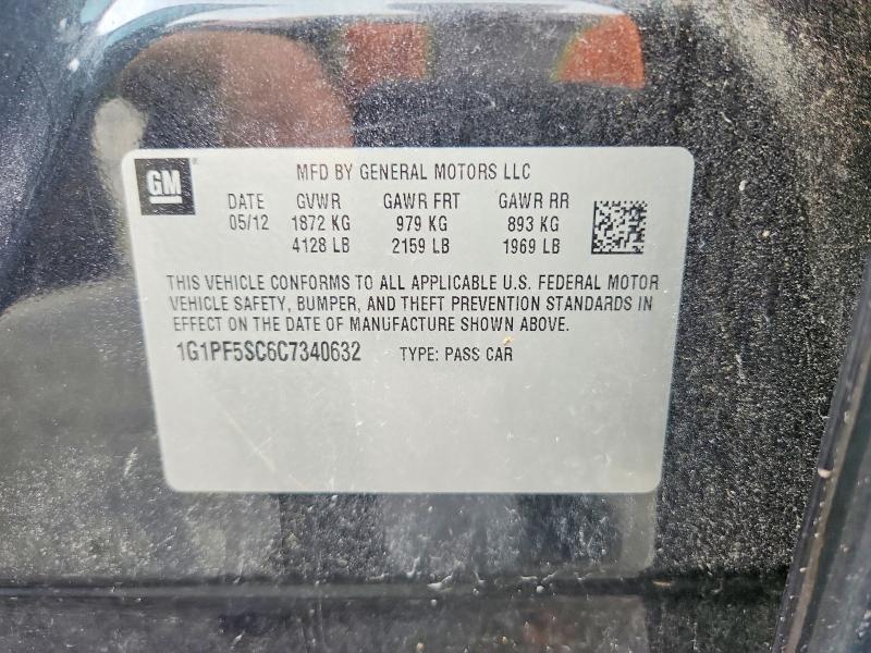 Продажа на аукционе авто 2012 Chevrolet Cruze, vin: 1G1PF5SC6C7340632, номер лота: 57541156