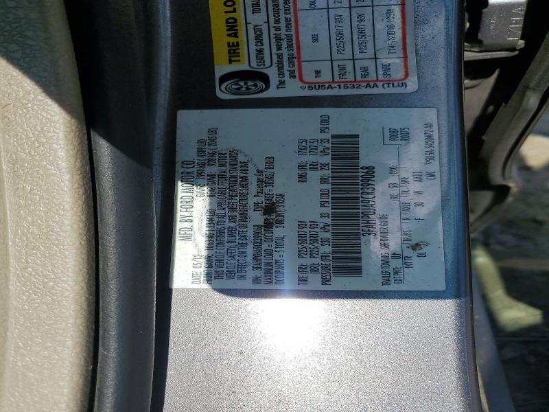 Aukcja sprzedaży 2012 Ford Fusion, vin: 3FAHP0JA9CR399068, numer aukcji: 55751616