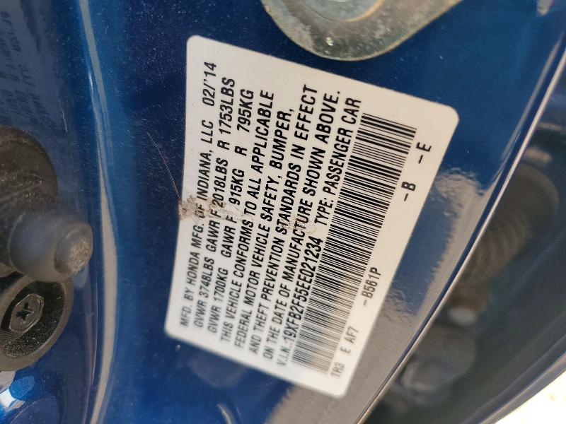 55360826 :رقم المزاد ، 19XFB2F55EE021234 vin ، 2014 Honda Civic مزاد بيع