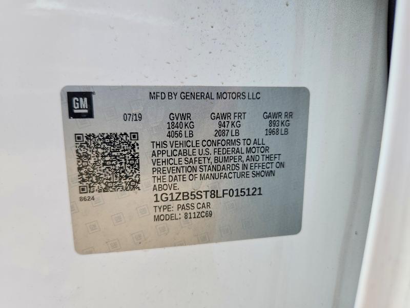 Aukcja sprzedaży 2020 Chevrolet Malibu, vin: 1G1ZB5ST8LF015121, numer aukcji: 56778016