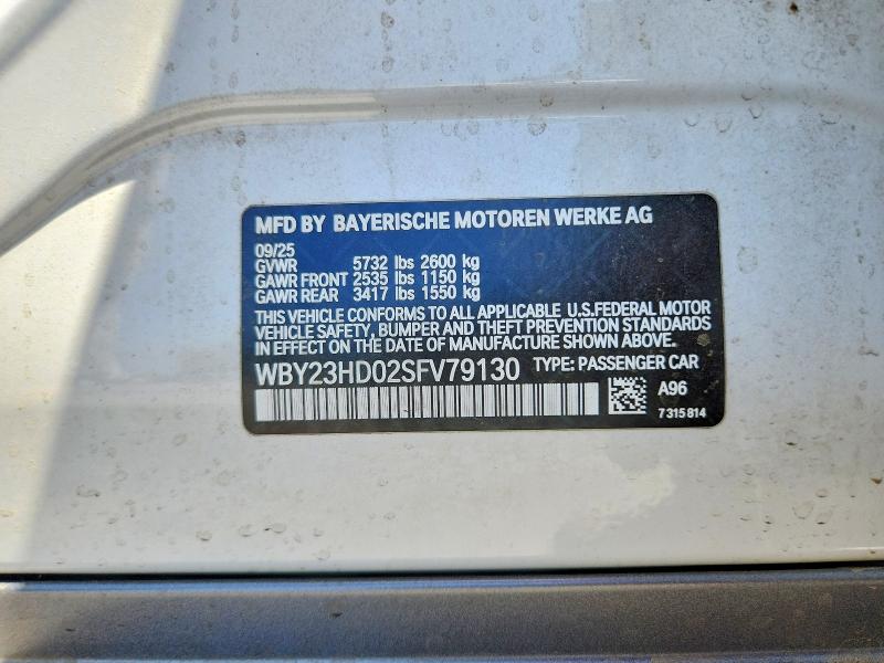 Продажа на аукционе авто 2025 Bmw I4, vin: WBY23HD02SFV79130, номер лота: 55923296
