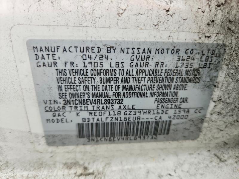 58286116 :رقم المزاد ، 3N1CN8EV4RL893732 vin ، 2024 Nissan Versa مزاد بيع