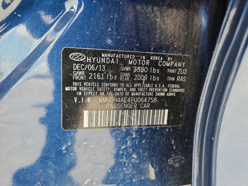 Продаж на аукціоні авто 2014 Hyundai Elantra, vin: KMHDH4AE4EU064758, номер лоту: 59144106