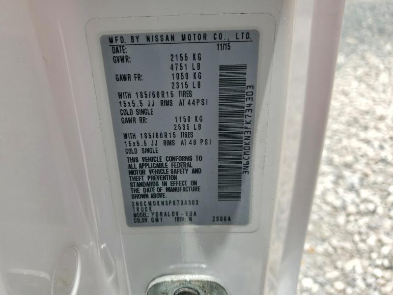 59129556 :رقم المزاد ، 3N6CM0KN3FK734303 vin ، 2015 Nissan Nv200 مزاد بيع