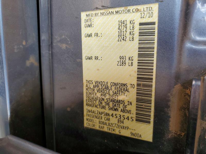 57169266 :رقم المزاد ، 1N4AL2AP5BN453545 vin ، 2011 Nissan Altima مزاد بيع