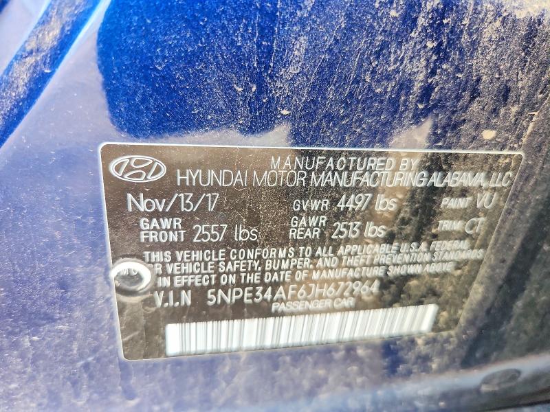 Продаж на аукціоні авто 2018 Hyundai Sonata, vin: 5NPE34AF6JH672964, номер лоту: 56707766