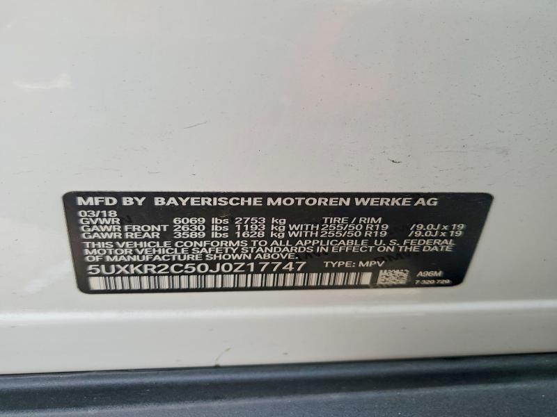 Продажа на аукционе авто 2018 Bmw X5, vin: 5UXKR2C50J0Z17747, номер лота: 56025496