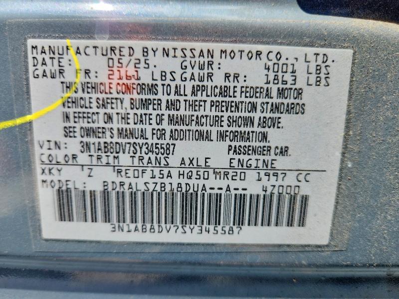 Продаж на аукціоні авто 2025 Nissan Sentra, vin: 3N1AB8DV7SY345587, номер лоту: 55432176
